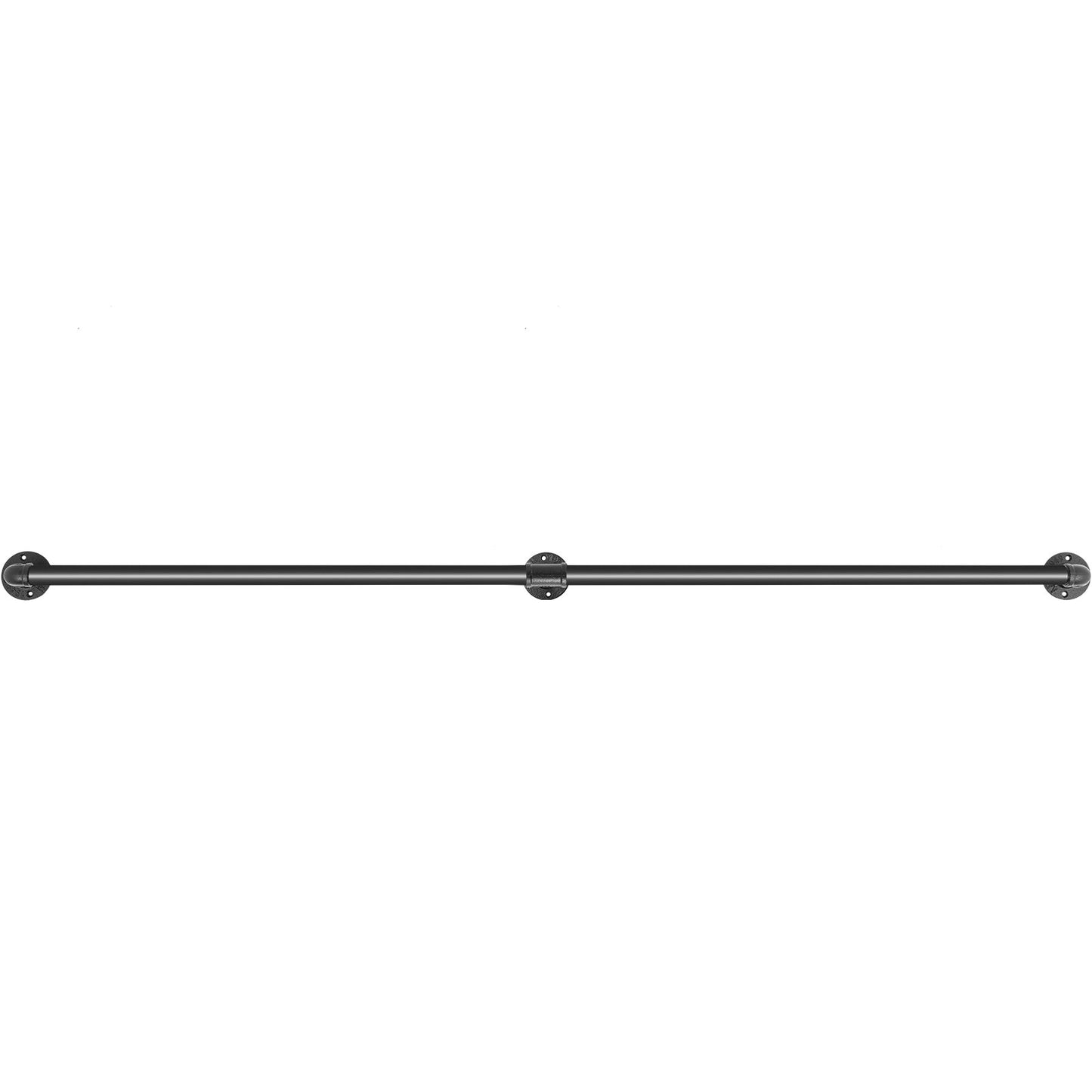 Pipe Stair Handrail, 1.8m Staircase Handrail, 200KG Load Capacity Carbon Steel Pipe Handrail, Industrial Pipe Handrail with Wall Mount Support, Round Corner Wall Handrailings for Indoor, Outdoor