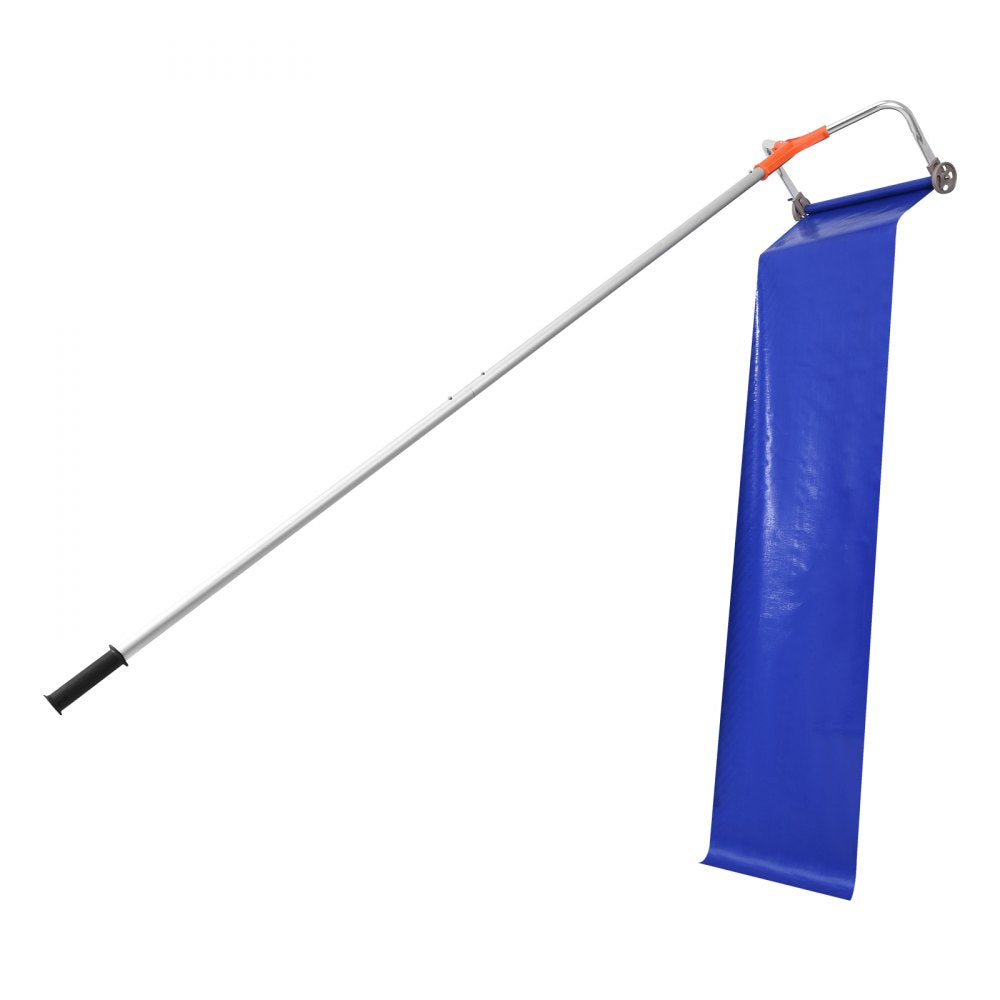 Snow Roof Rake, 27cm Aluminum Blade, 1.25-5.24 m Adjustable Roof Snow Scraper with Wheels & Slide, Lightweight Snows Removal Tool for House Rooftop Leaves Debris Clearing