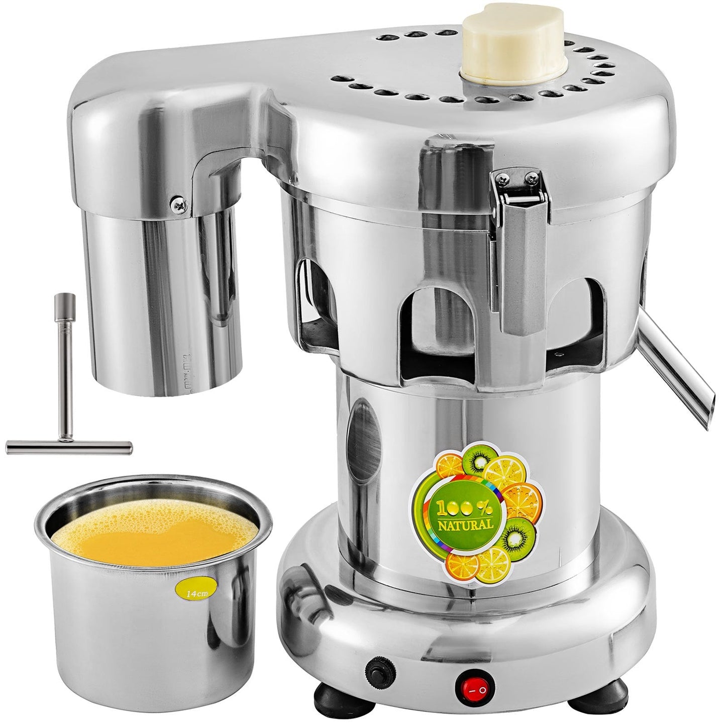 Commercial Stainless Steel Juicer, 80 kg/hr Capacity, 370W Power, 2800 RPM