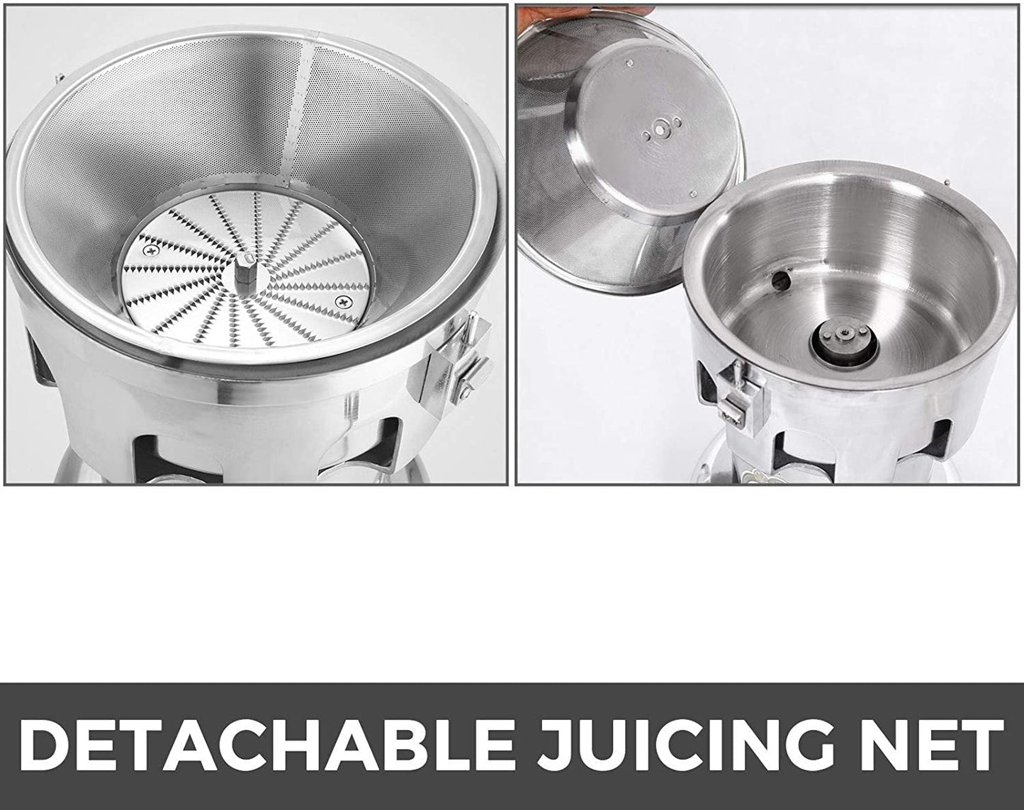 Commercial Stainless Steel Juicer, 80 kg/hr Capacity, 370W Power, 2800 RPM