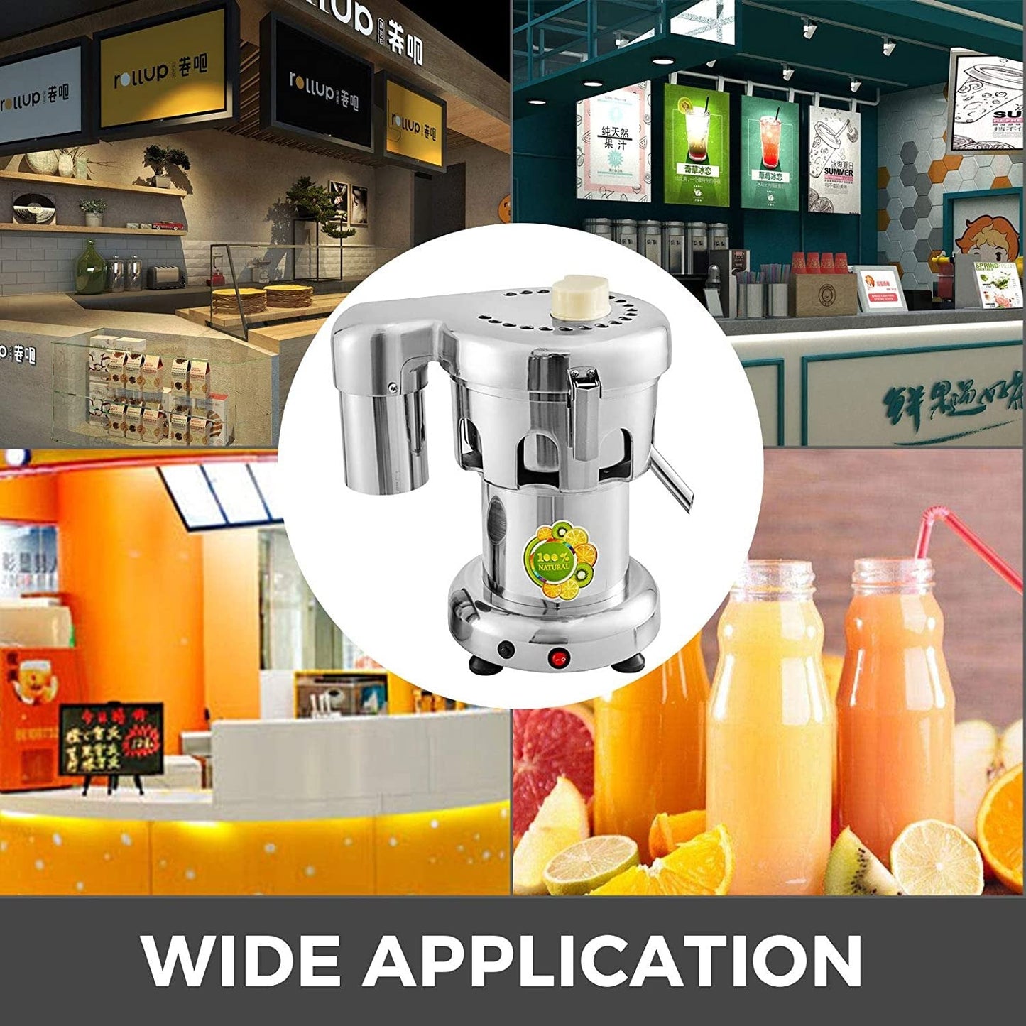 Commercial Stainless Steel Juicer, 80 kg/hr Capacity, 370W Power, 2800 RPM