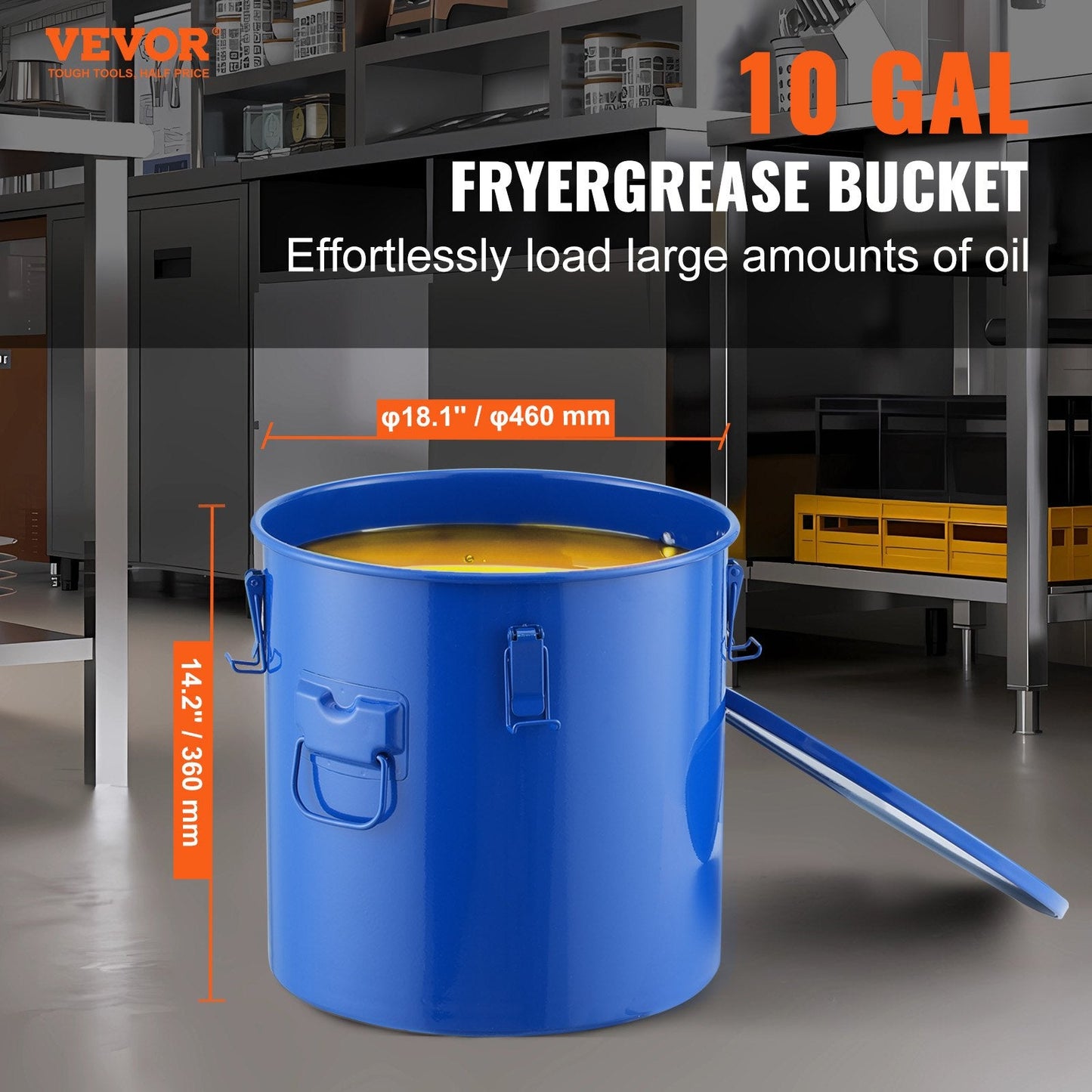 High-Capacity 37.8L Oil Disposal Caddy with Filter Bag and Lid