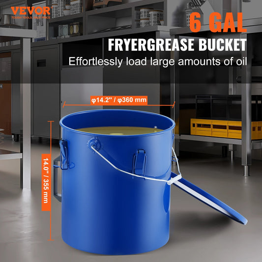 22.7 liter oil disposal caddy includes a filter bag to remove impurities from used fryer oil