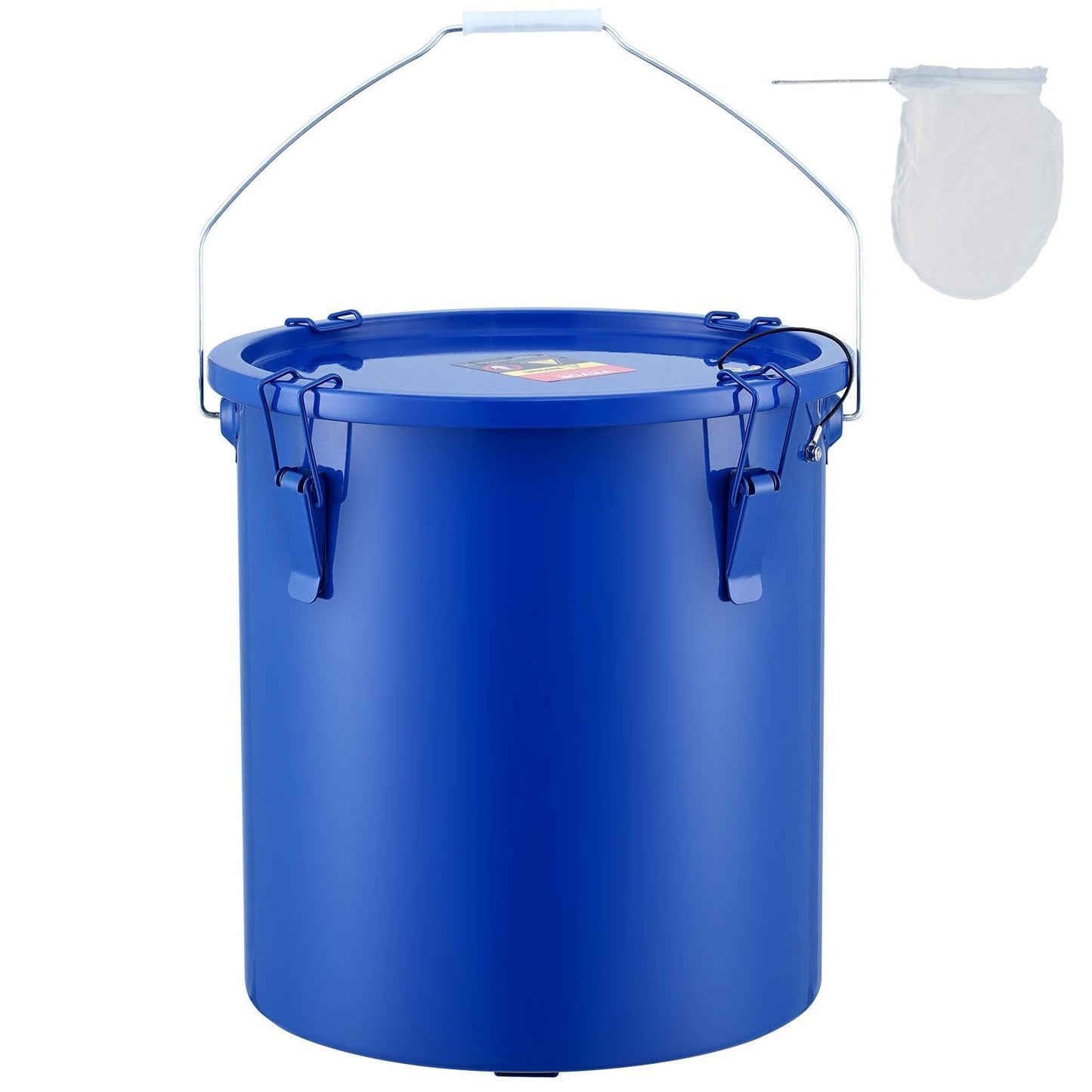 Grease Disposal Caddy 22.7L with Lid & Filter for Hot Oil, Carbon Steel, Blue