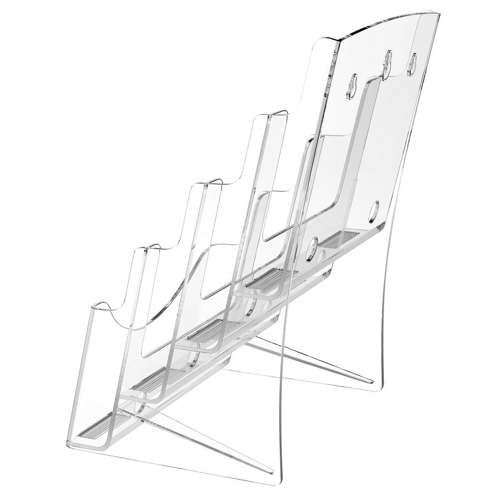 VEVOR Acrylic Brochure Holder 8.5 x 11 inch 4-Tier Literature Display Stand Rack