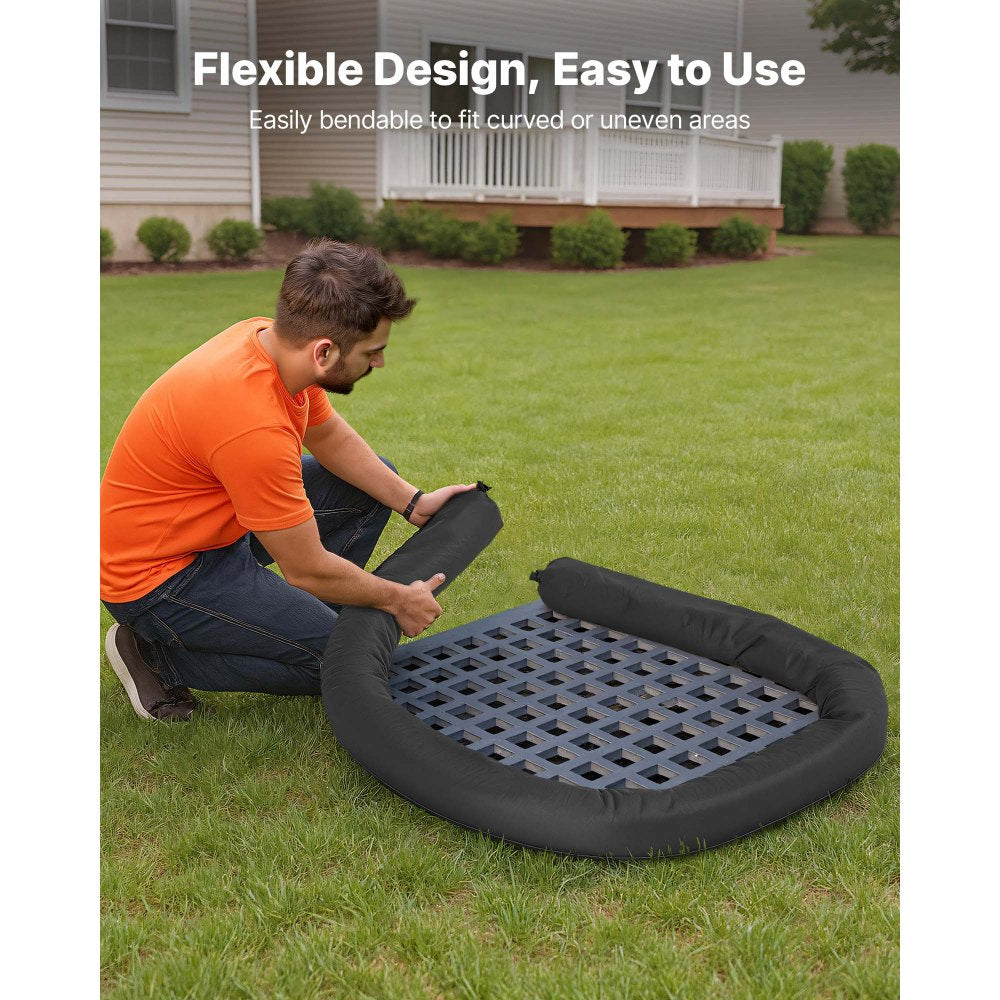 Sediment Filter Sock, 4Pcs Erosion Control Socks Dia.127 mm x 3048 mm L Coverage, Polypropylene Filler, Flexible & Efficient Silt Fence Socks for Storm-Water Management, Drainage Protection