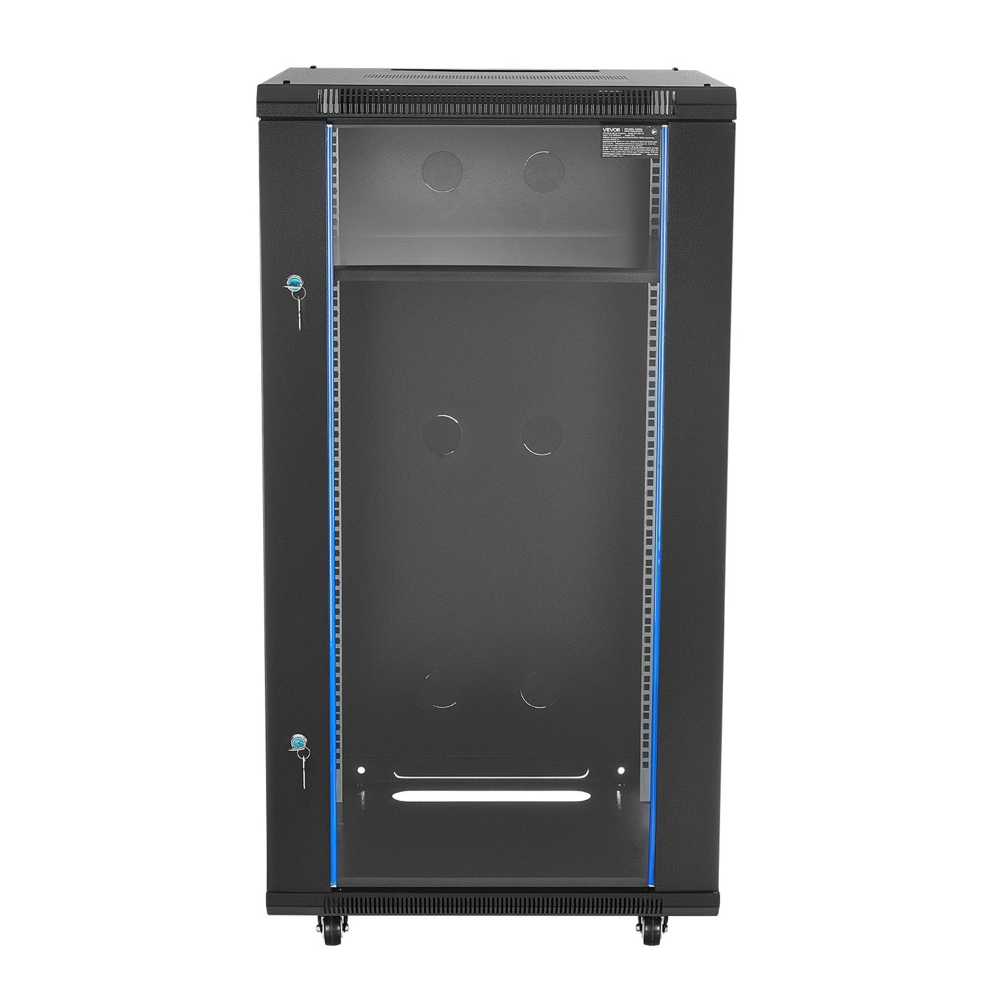 22U Network Cabinet Wall Mount, 600 mm Depth, 136 kg Max Load Capacity Server Cabinet Rack Enclosure with Locking Tempered Glass Door, Side Panels, Server Rack for IT Equipment, A/V Devices
