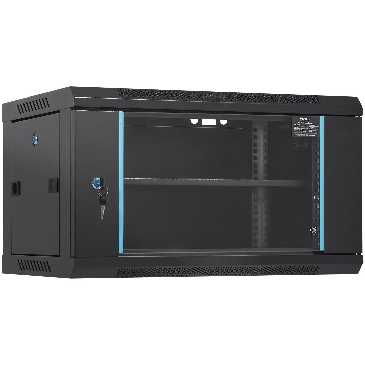 VEVOR 6U Wall Mount Network Server Cabinet, 15.5'' Deep, Server Rack Cabinet Enclosure,