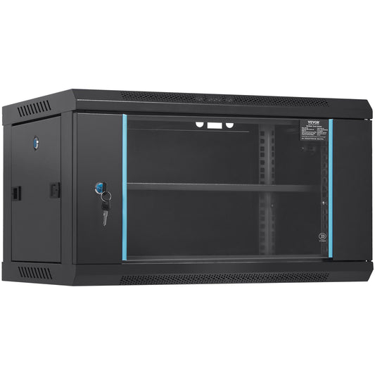 VEVOR 6U Wall Mount Network Server Cabinet, 15.5'' Deep, Server Rack Cabinet Enclosure,