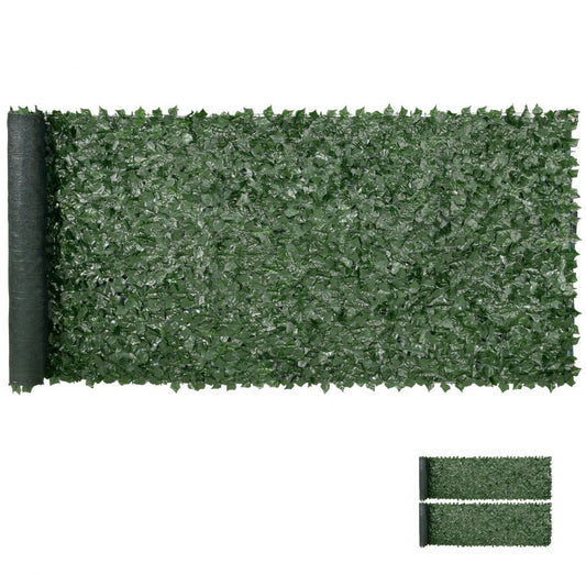 Ivy Privacy Fence, 59 x 158in Artificial Green Wall Screen, Greenery Ivy Fence w/ Mesh Cloth Backing and Strengthened Joint, Faux Hedges Vine Leaf Decoration for Outdoor Garden, Yard, Balcony