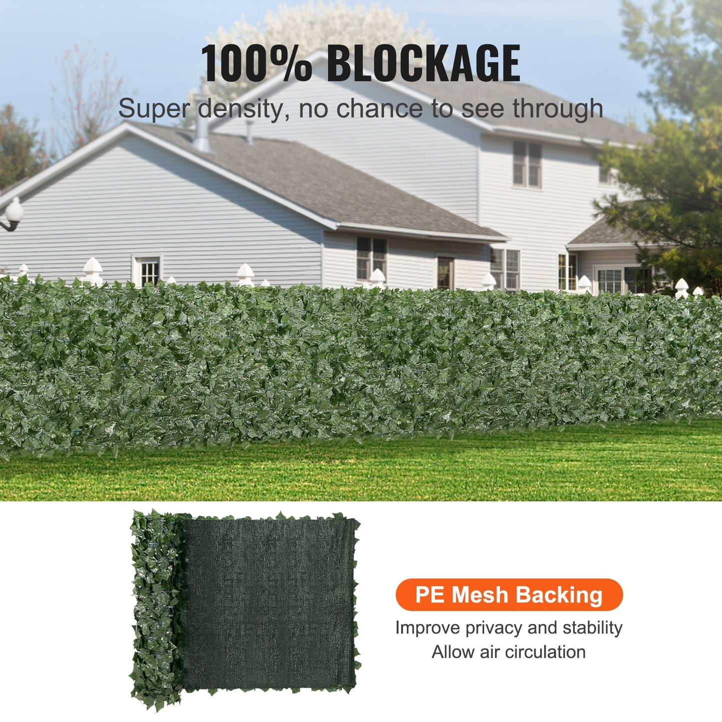 VEVOR Ivy Privacy Fence, 39"x98" Artificial Green Wall Screen, Greenery Ivy Fence