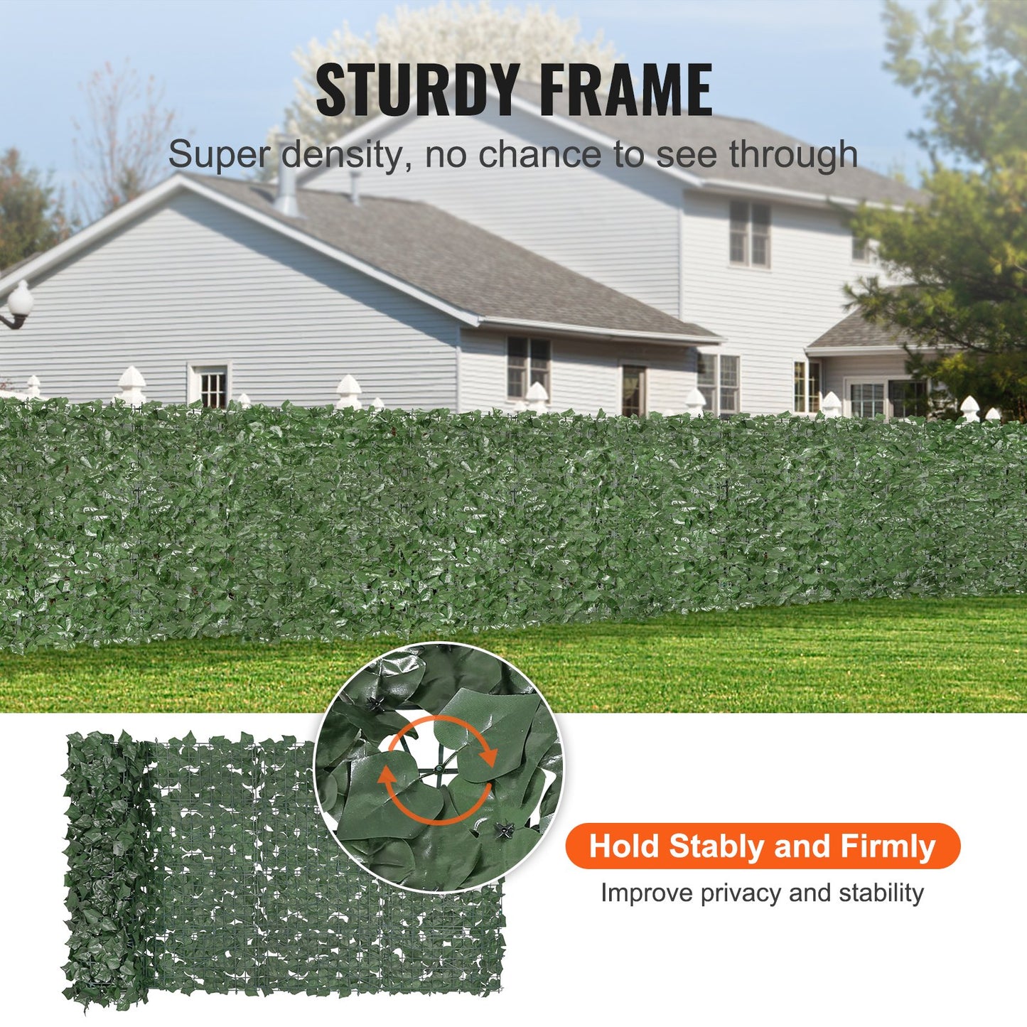 VEVOR Ivy Privacy Fence, 39 x 98 in Artificial Green Wall Screen, Greenery Ivy Fence