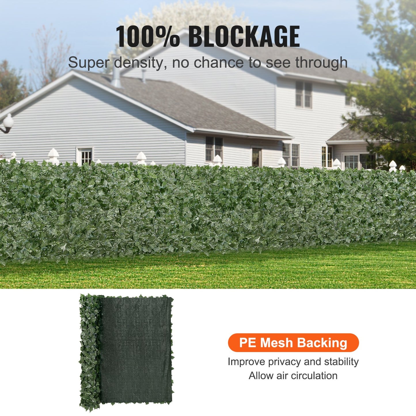 VEVOR Ivy Privacy Fence, 59 x 98 in Artificial Green Wall Screen, Greenery Ivy Fence