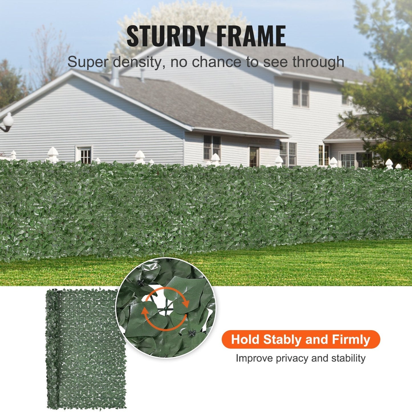Artificial Ivy Privacy Screen 2.44 x 1.83 m for Garden, Patio, Balcony Decor