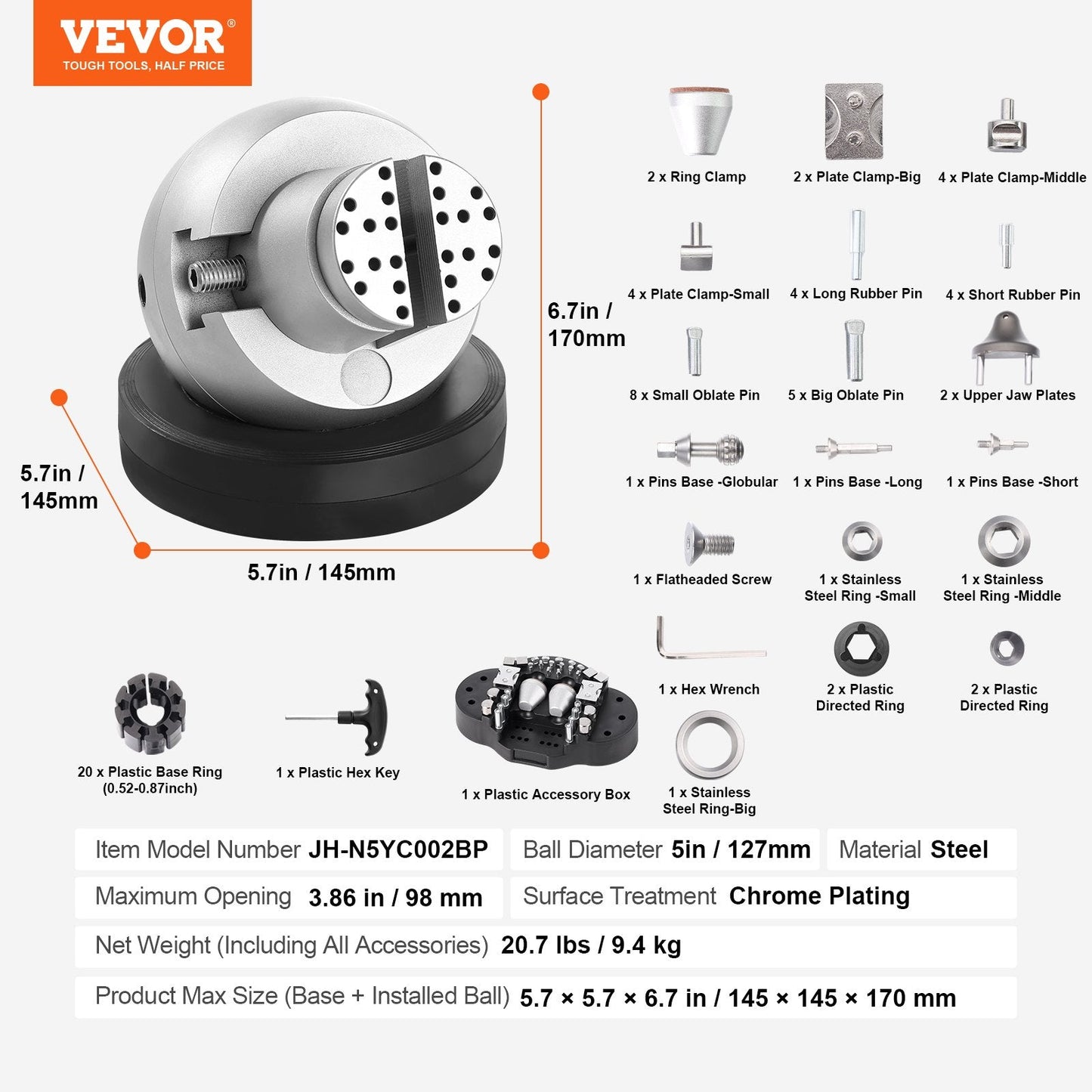 5" Rotating Engraving Vise with 69 Accessories for Jewelry & Gemstone Work