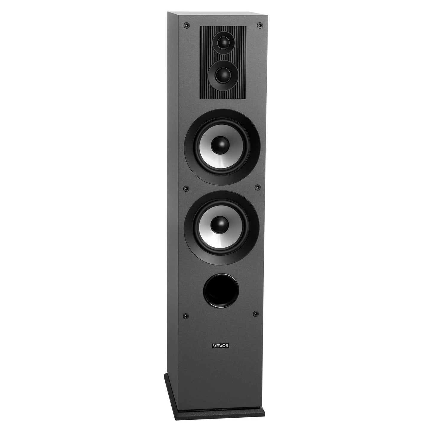 Floorstanding Speaker, 3-Way, Floor-Standing Tower Speaker with 19.05 mm&25.4 mm Tweeter, Dual 133.35 mm Woofers, 145W Peak, 70Hz–20kHz Frequency Response, MDF Enclosure, for Home Audio, Single