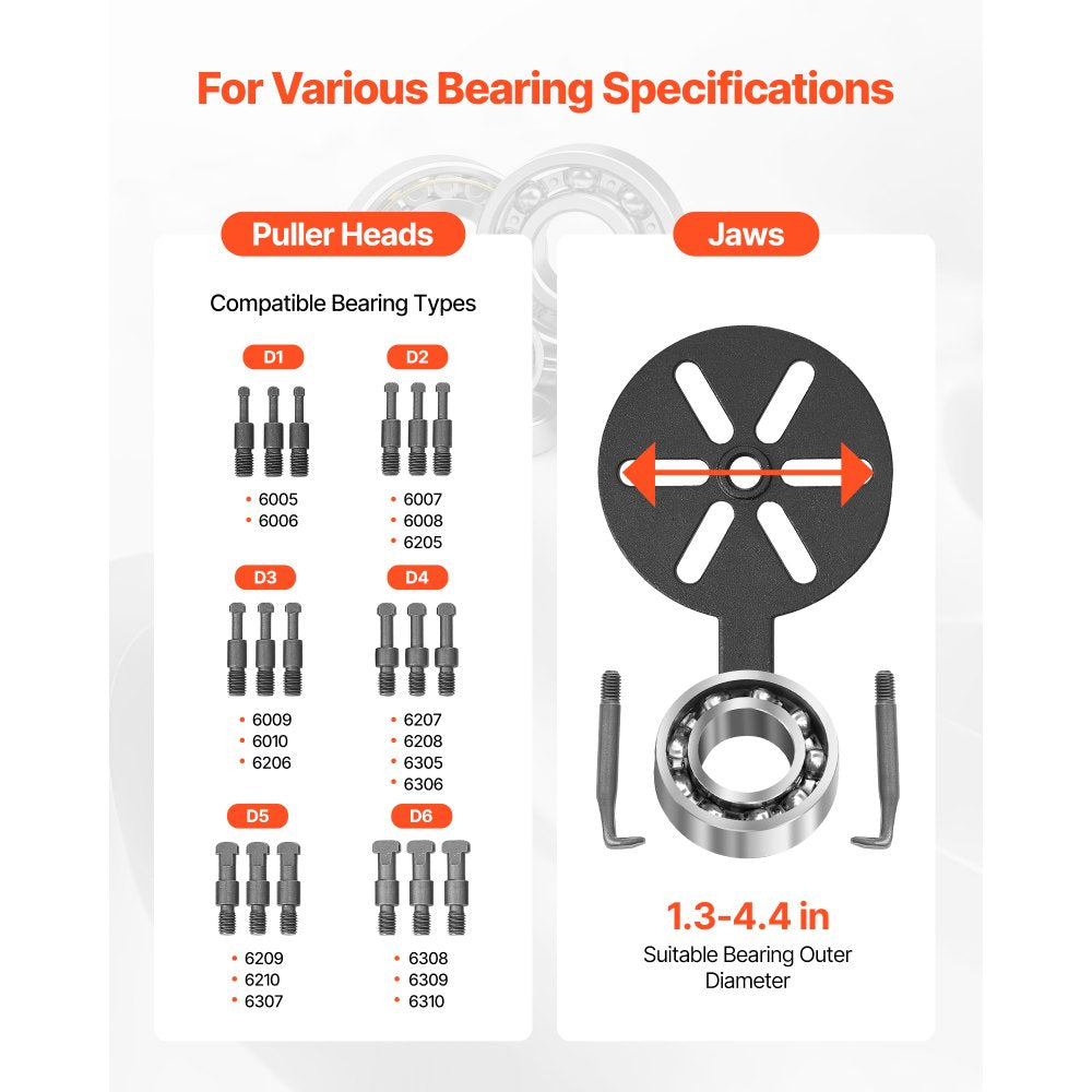 21 in 1 Bearing Disassembly Puller Inner Hole Removal Tool 3-Jaw Puller