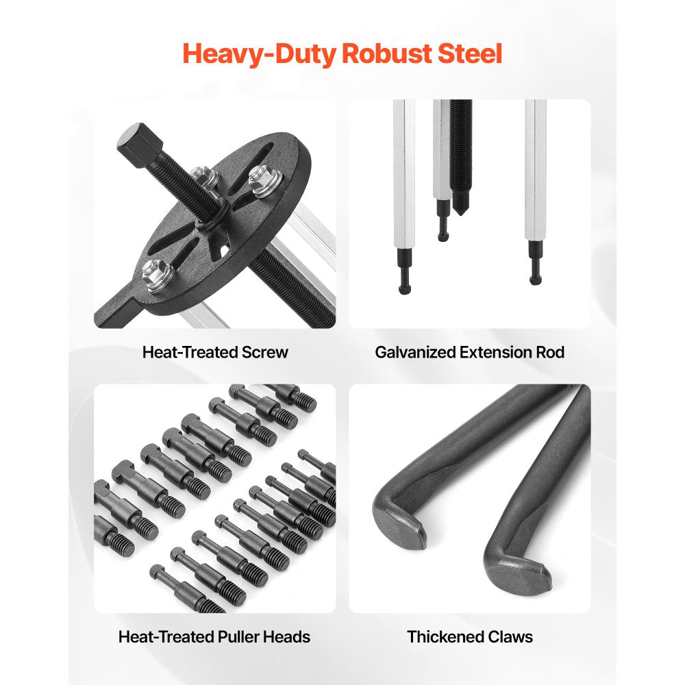 21 in 1 Bearing Disassembly Puller Inner Hole Removal Tool 3-Jaw Puller