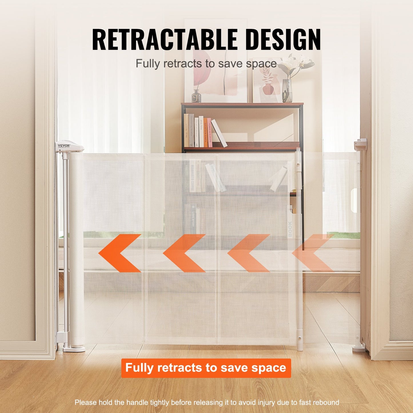VEVOR Retractable Baby Gate, 34.2" Tall Mesh Baby Gate, Extends up to 116.1" Wide