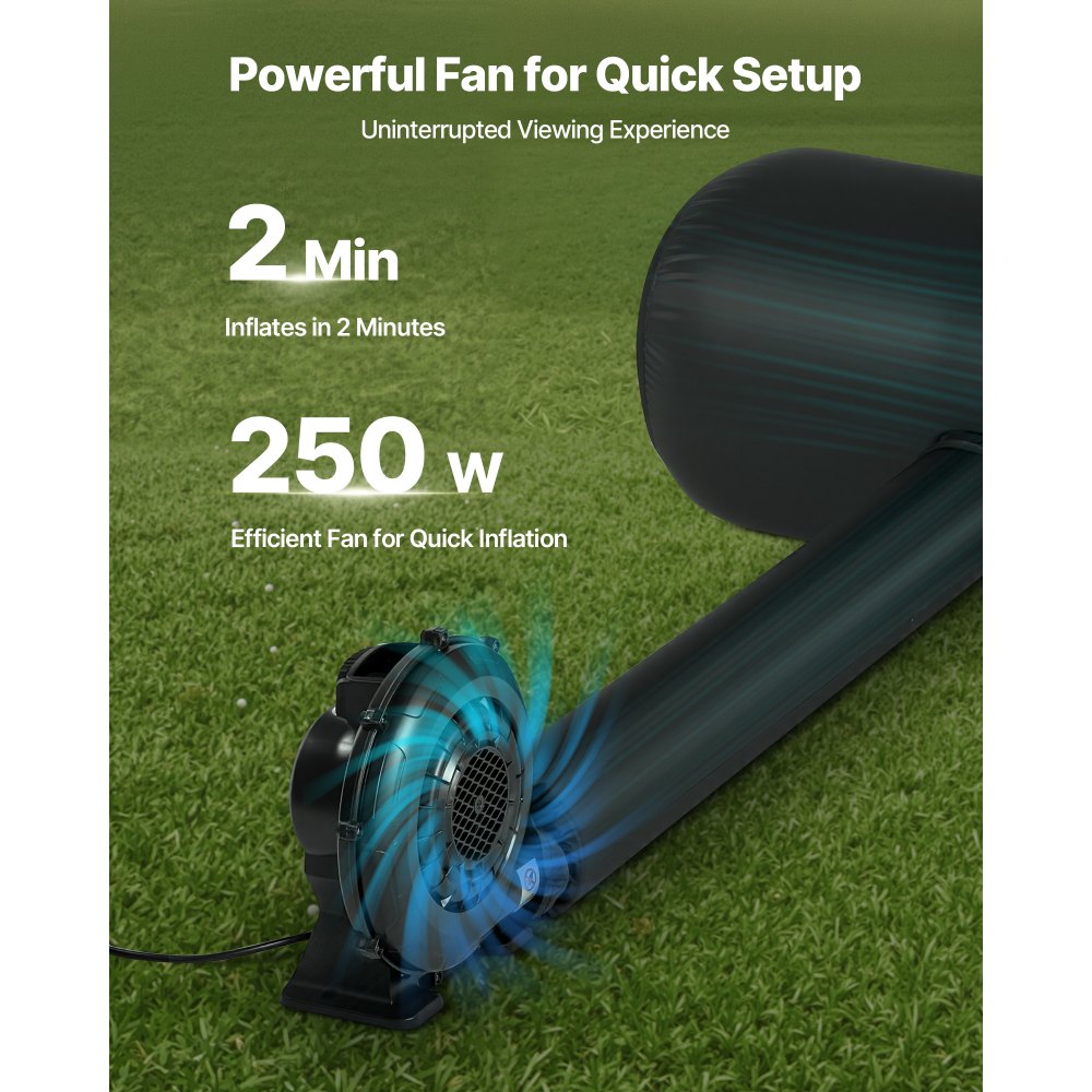 VEVOR 20 ft Inflatable Movie Screen 16:9 600D Movie Projector with Portable Bag