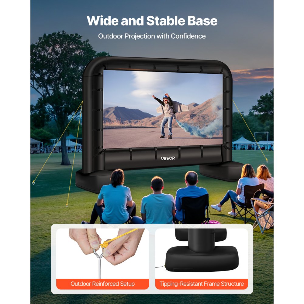 VEVOR 14 ft Inflatable Movie Screen 16:9 600D Movie Projection with Portable Bag