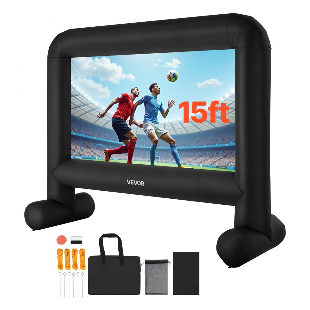 VEVOR 15 ft Inflatable Movie Screen 16:9 600D Movie Projector with Portable Bag