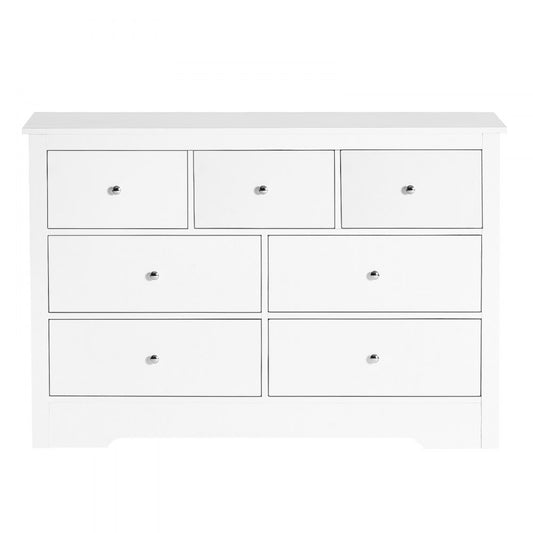 VEVOR 7 Drawer Dresser Wooden Chest of Drawers with Sliding with Anti-tip Device