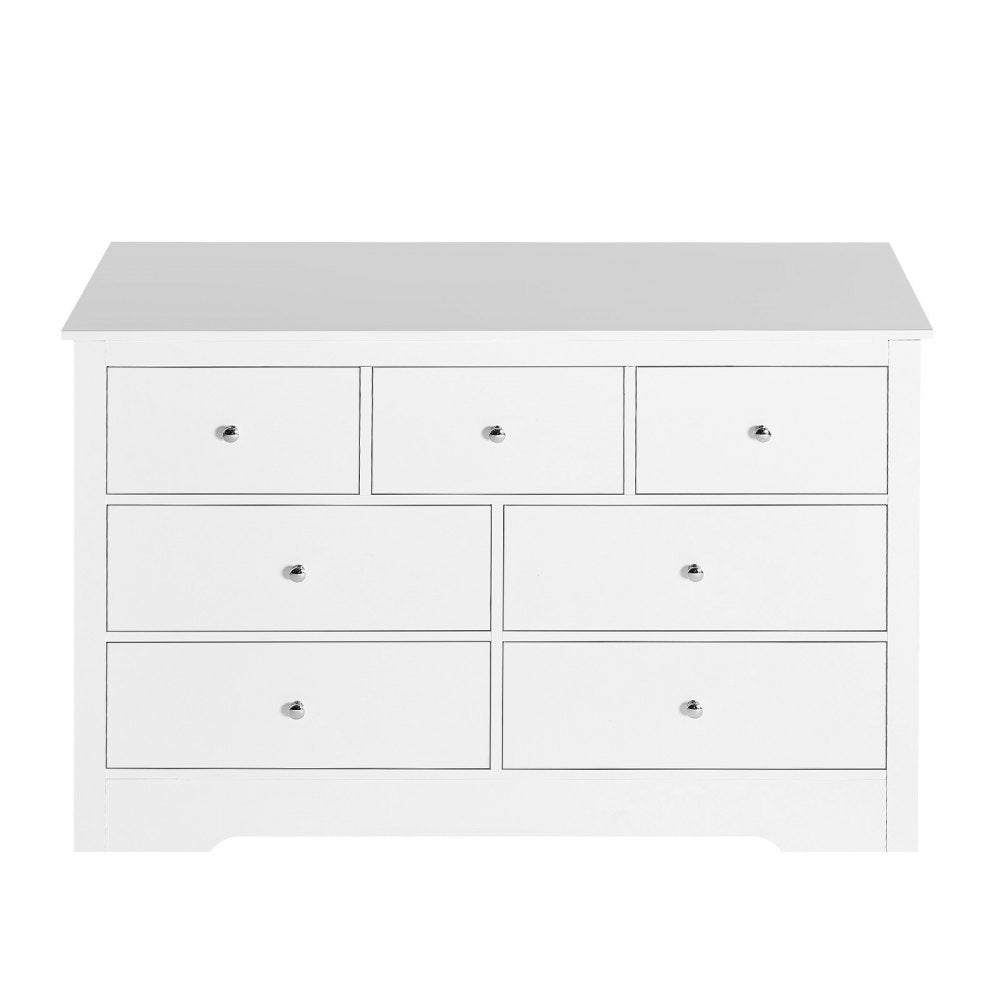 VEVOR 7 Drawer Dresser Wooden Chest of Drawers with Sliding with Anti-tip Device
