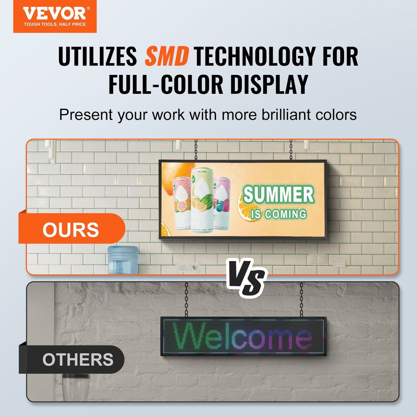 Programmable LED Scrolling Sign, P5 Full Color Display Board with Custom Text