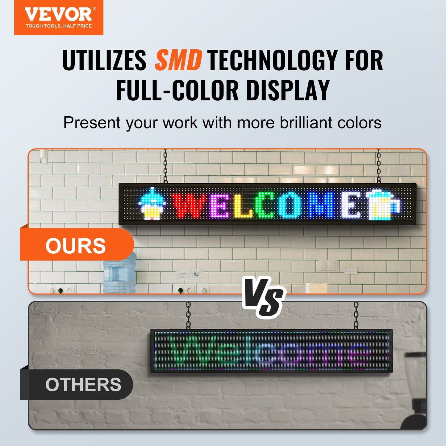 Programmable LED Display Board, Full Color Scrolling Panel for Business Use