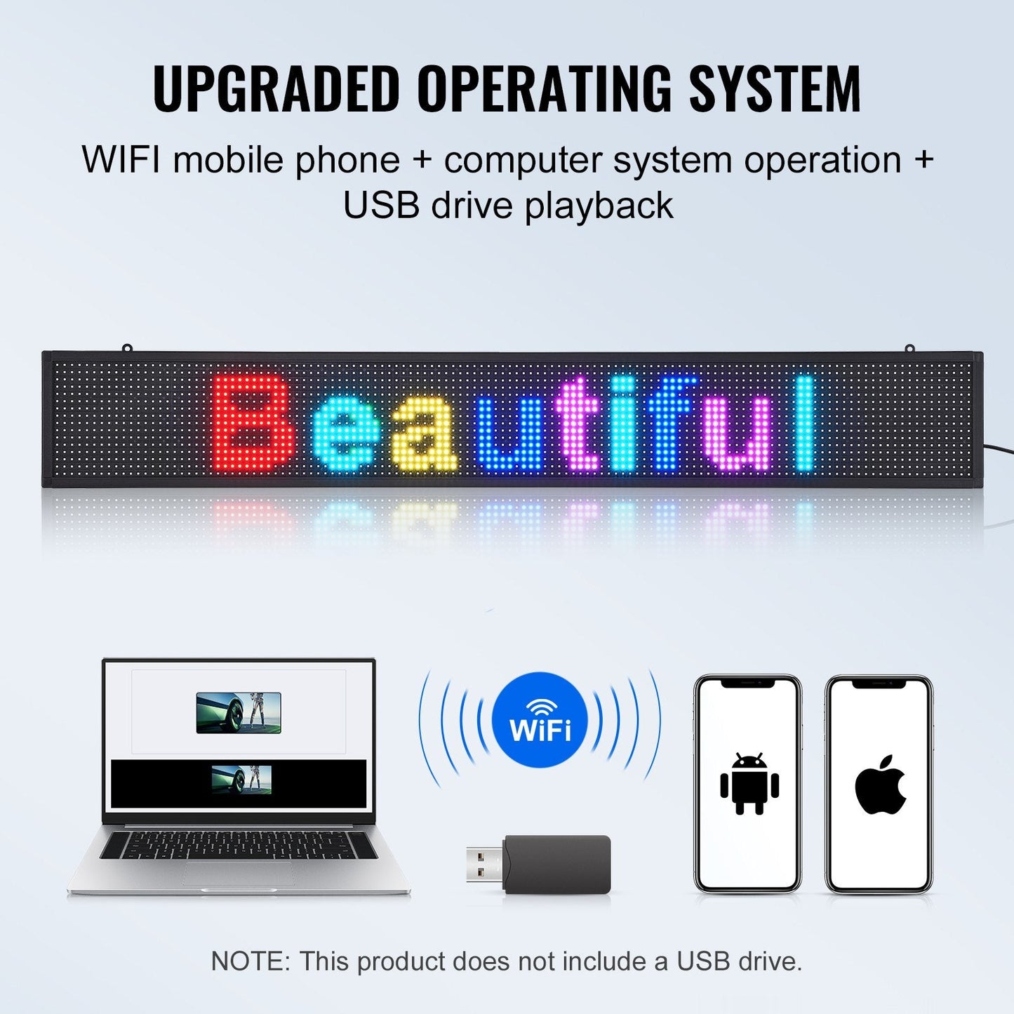Programmable LED Display Board, Full Color Scrolling Panel for Business Use