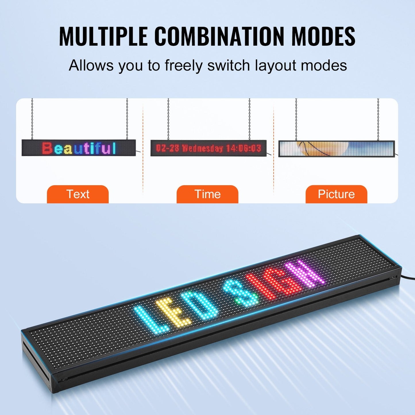 Programmable LED Display Board, Full Color Scrolling Panel for Business Use