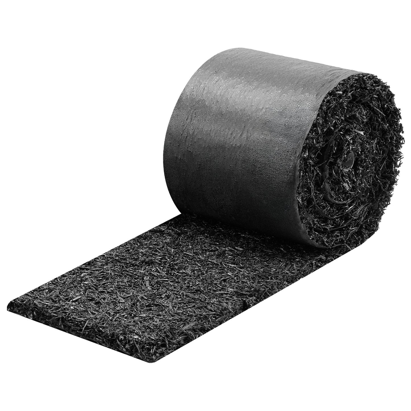 Rubber Mulch Mat Roll, 356 x 14 cm, Recycled Rubber Permanent Mulch Edging Border, Natural-Looking Flower Barrier with Stakes, 0.5 in Thick Cuttable Garden Edgings for Landscaping