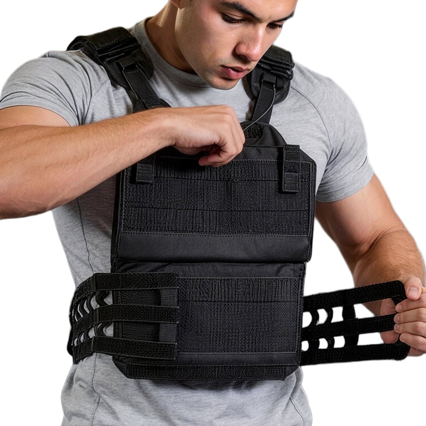 Weighted Vest, Body Weight Vest with Shoulder Pad, and Reflective Stripe, Exercise Set for Men Women, Workout Equipment for Strength Training, Running, Jogging, Fitness, Muscle Building