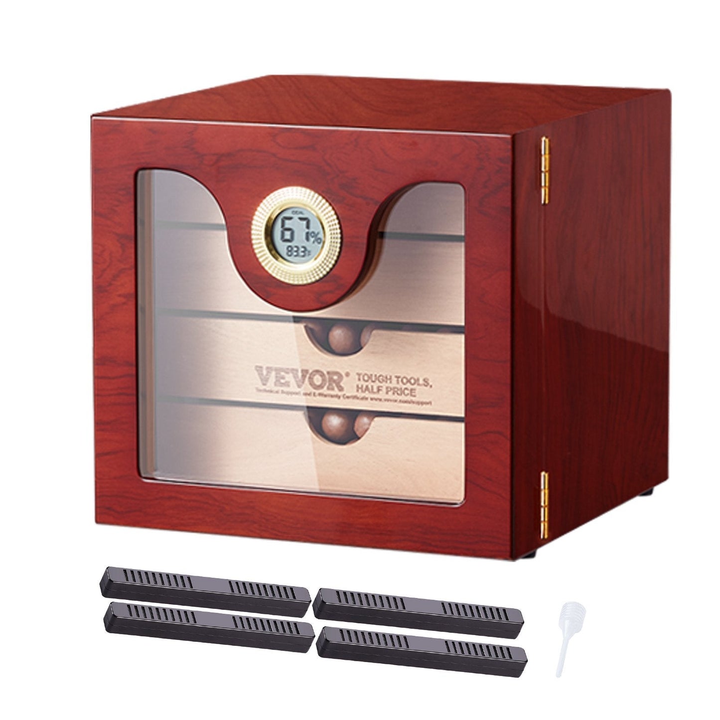Handcrafted Cedar Wood Cigar Humidor with Digital Humidifier and Hygrometer