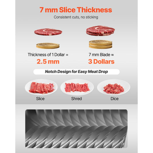 Meat Cutter Machine Blade 7 mm Stainless Steel for SJY-DQ90 Meat Slider