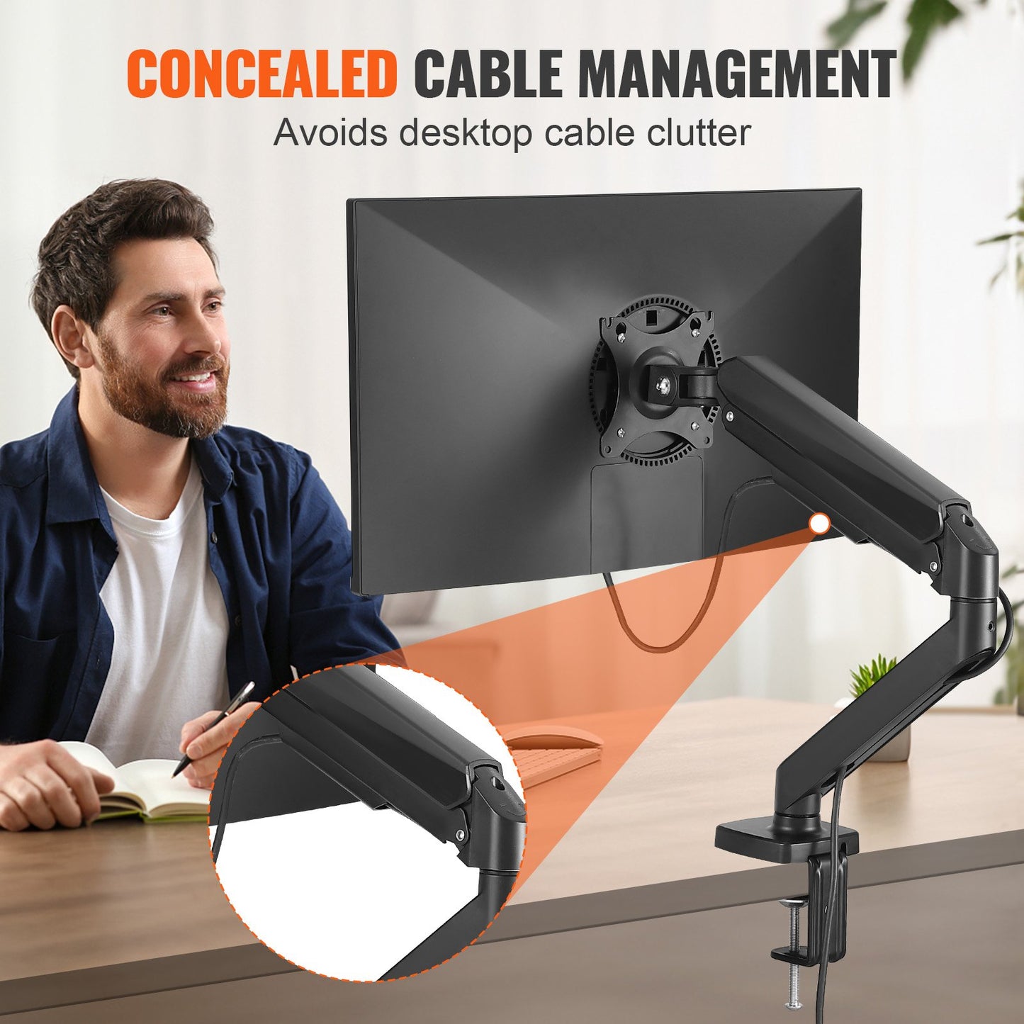 VEVOR Single Monitor Mount, Supports  13"-32"(330-813 mm)Screen, Fully Adjustable