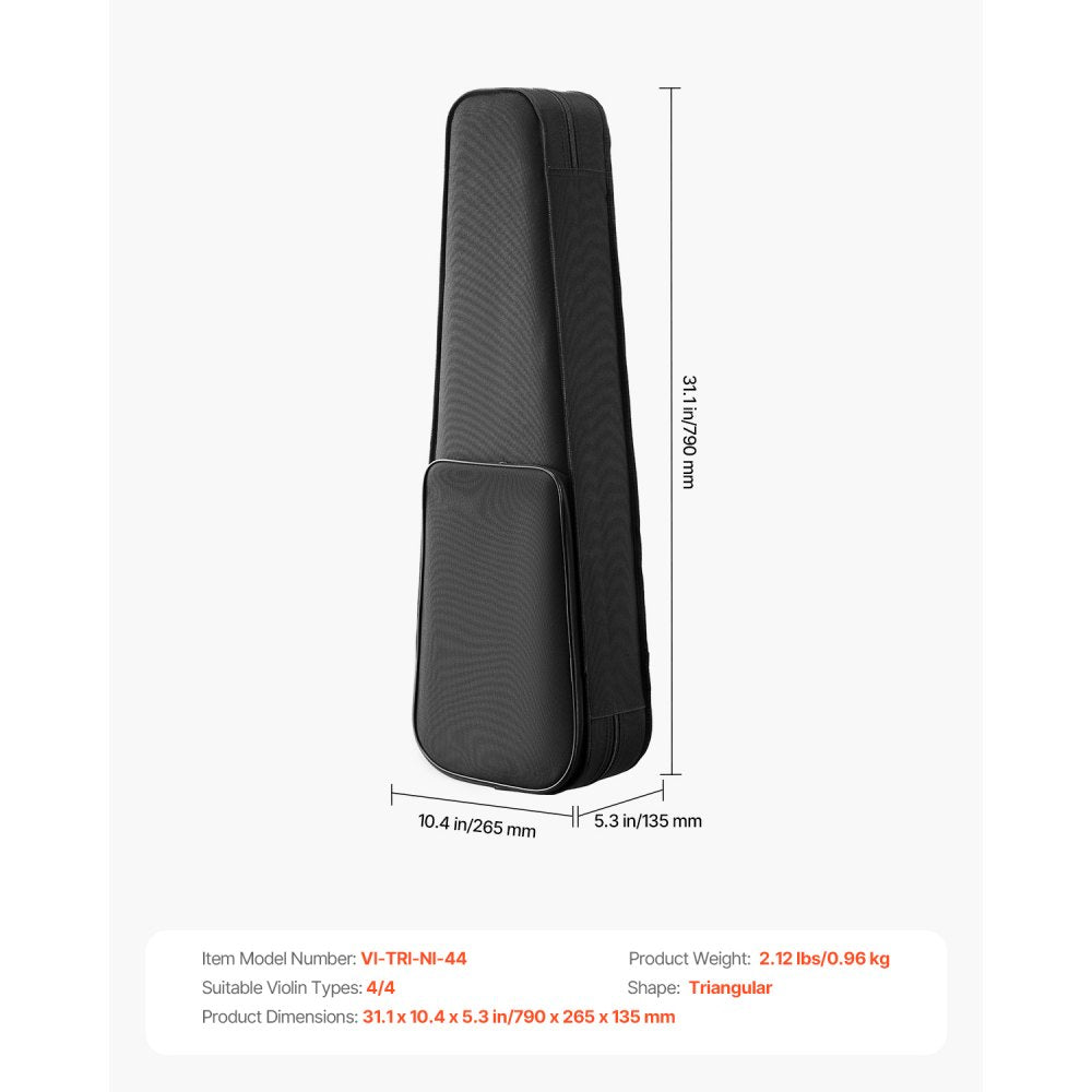 VEVOR Portable Nylon Fabric 4/4 Full Size Violin Case Anti-Scratch Carrying Bag
