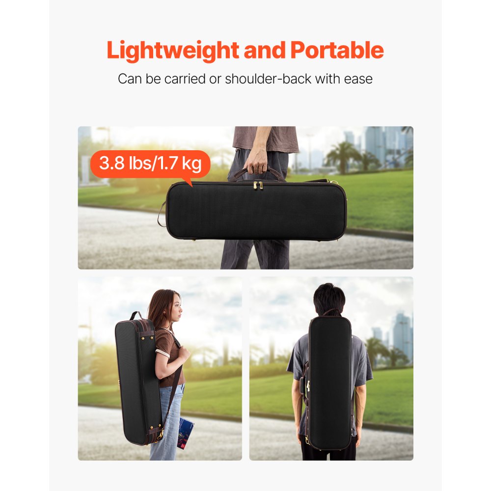 Portable Nylon Fabric 4/4 Full Size Violin Case Anti-Scratch Travel Carrying Bag