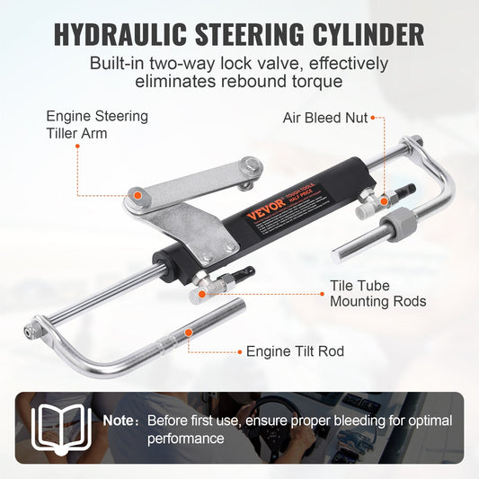 Hydraulic Outboard Steering Kit for 90HP with Helm Pump and Accessories