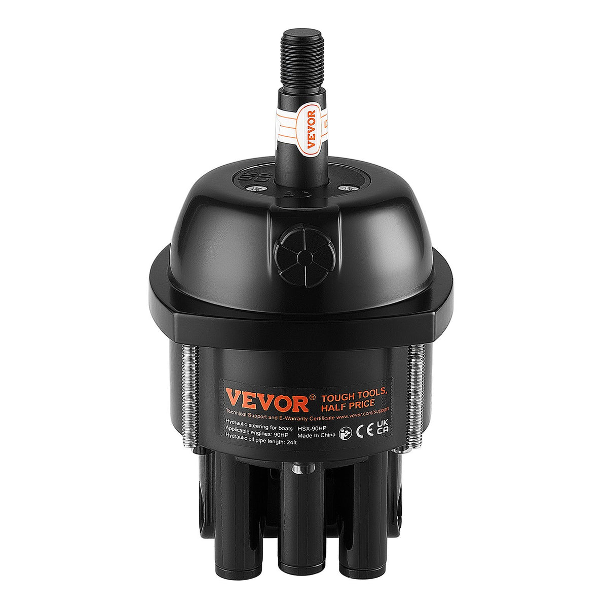 Hydraulic Steering Kit 90HP Hydraulic Outboard Steering System 7.32m, Marine Boat Steering System, 2.5 MPa Helm Pump, Two-Way Lock Cylinder, 7.32 m High-Strength Hoses, for Single-Engine Use