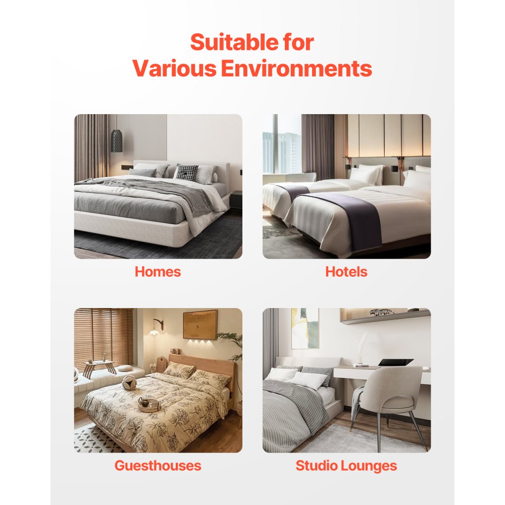 VEVOR Box Spring Queen Size Bed Frame with Fabric Cloth 79.1L x 59.6W x 9.1H in