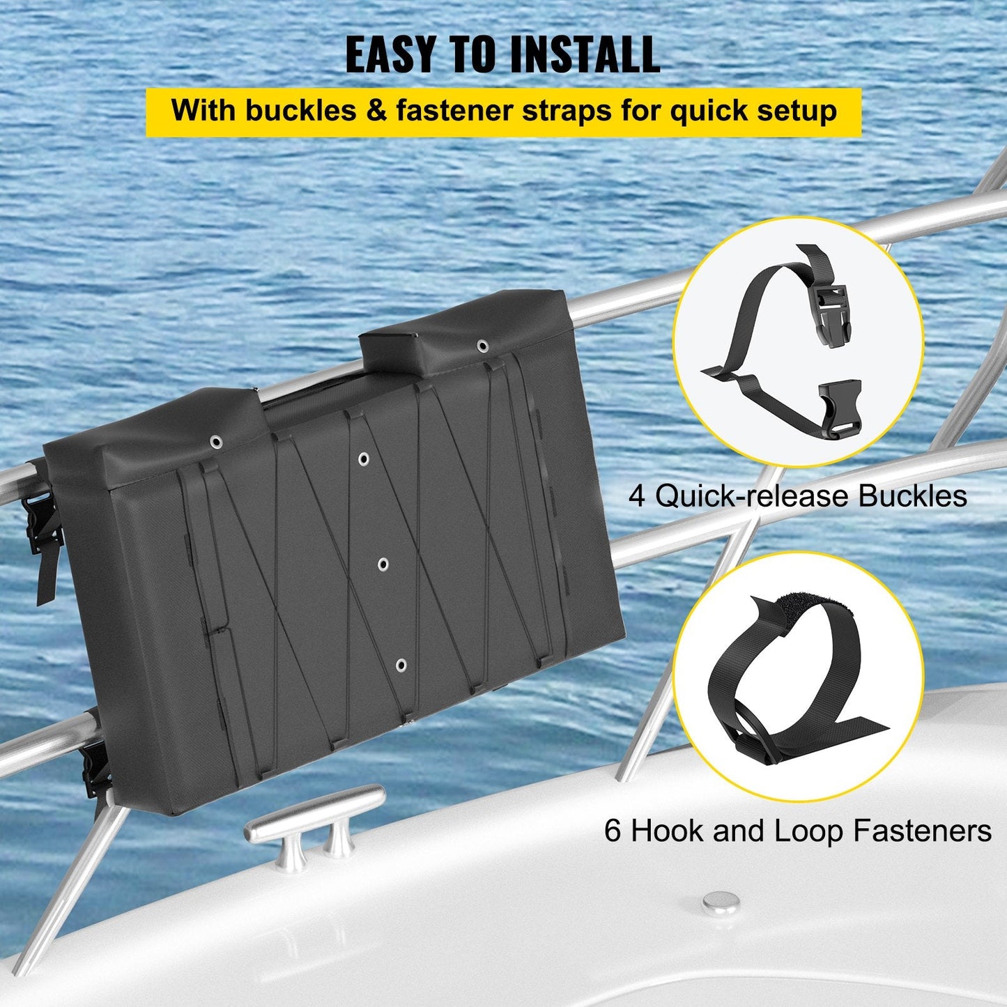 T-Top Boat Storage Bag for 6 Life Jackets with Mesh Trash Bag & Extra Pockets