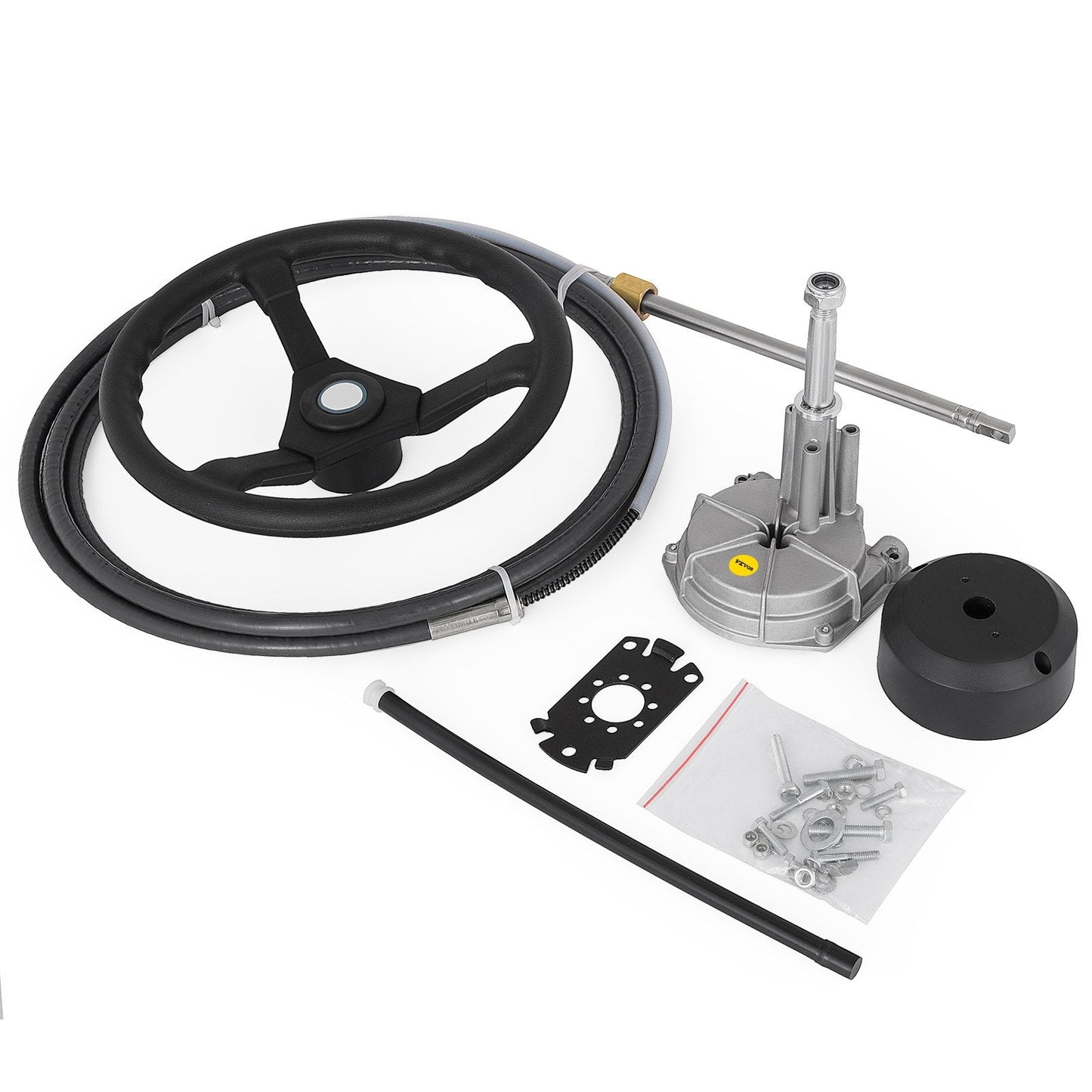 Mechanical Boat Steering Kit with 3.36 m Cable and 0.34 m Wheel