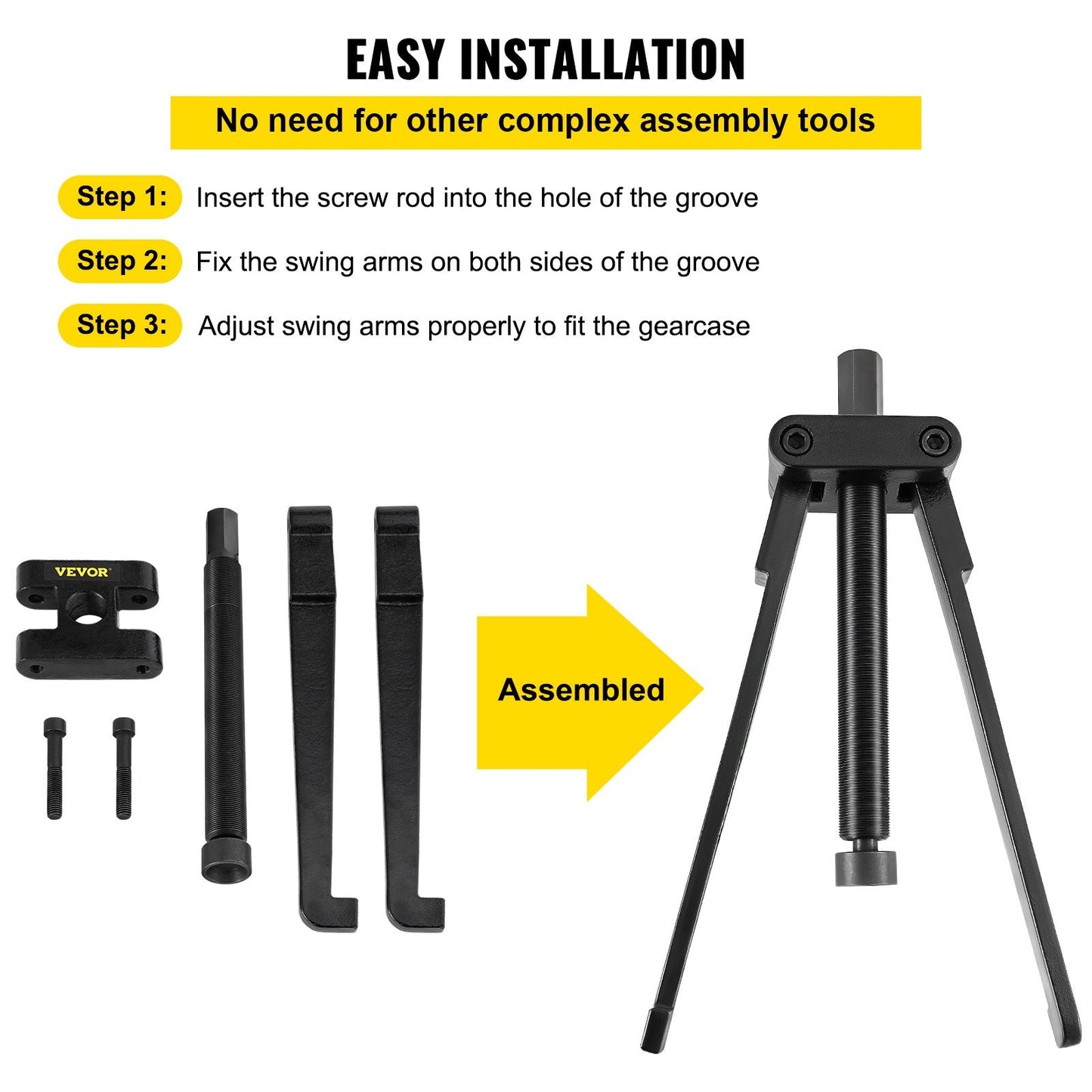 Adjustable Lower Bearing Carrier & Propeller Puller with Steel Arms, 55.3 x 8.15 cm