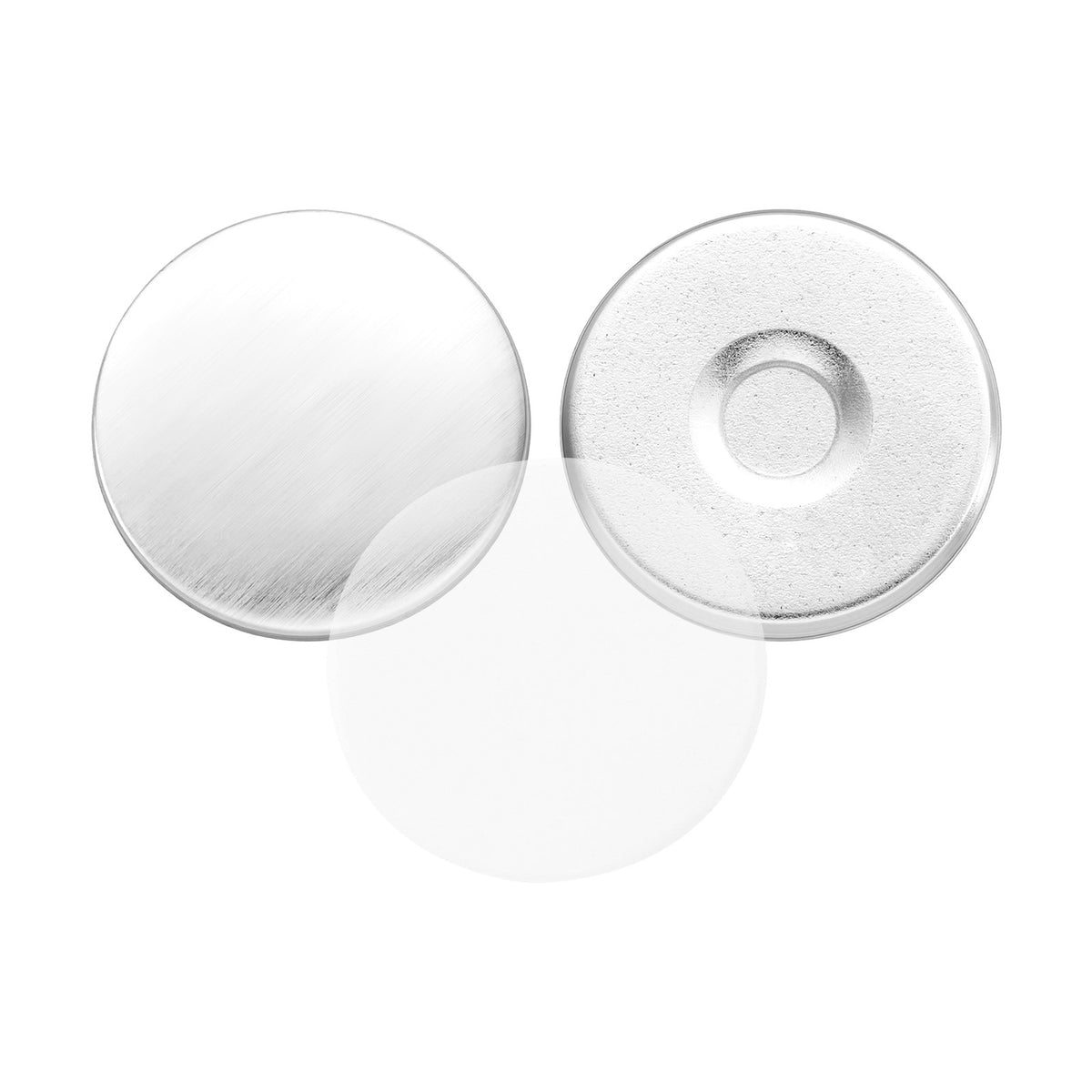 Button Maker Supplies 50 Sets 0.98 in / 25 mm Refrigerator Magnets, Button Parts with Magnetic Backs, Metal Shells, Clear Mylar Films, and Blank Circle Papers, for Home DIY and Kitchen Decor