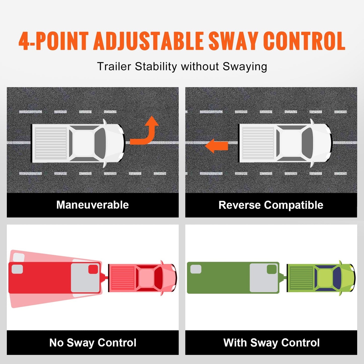 Heavy-Duty 680 kg Weight Distribution Hitch with Sway Control and 58.7 mm Ball