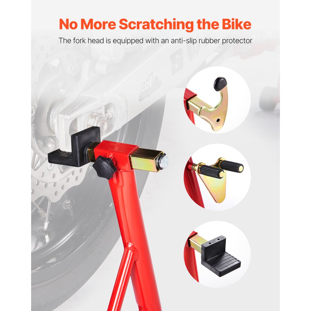 VEVOR Motorcycle Front & Rear Stand Lift 850lb Spoolift Paddock Swingarm Arm Red