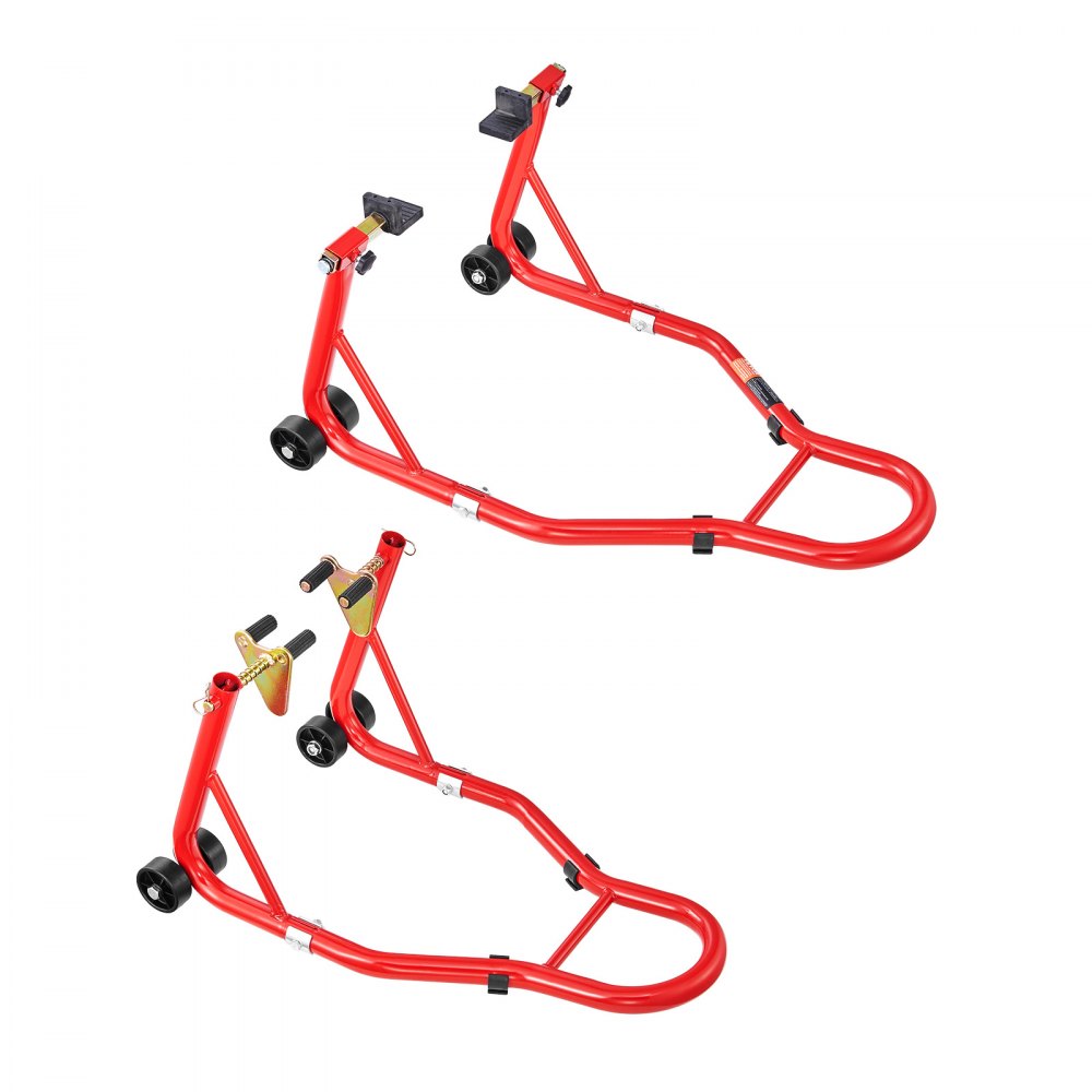 VEVOR Motorcycle Front & Rear Stand Lift 850lb Spoolift Paddock Swingarm Arm Red
