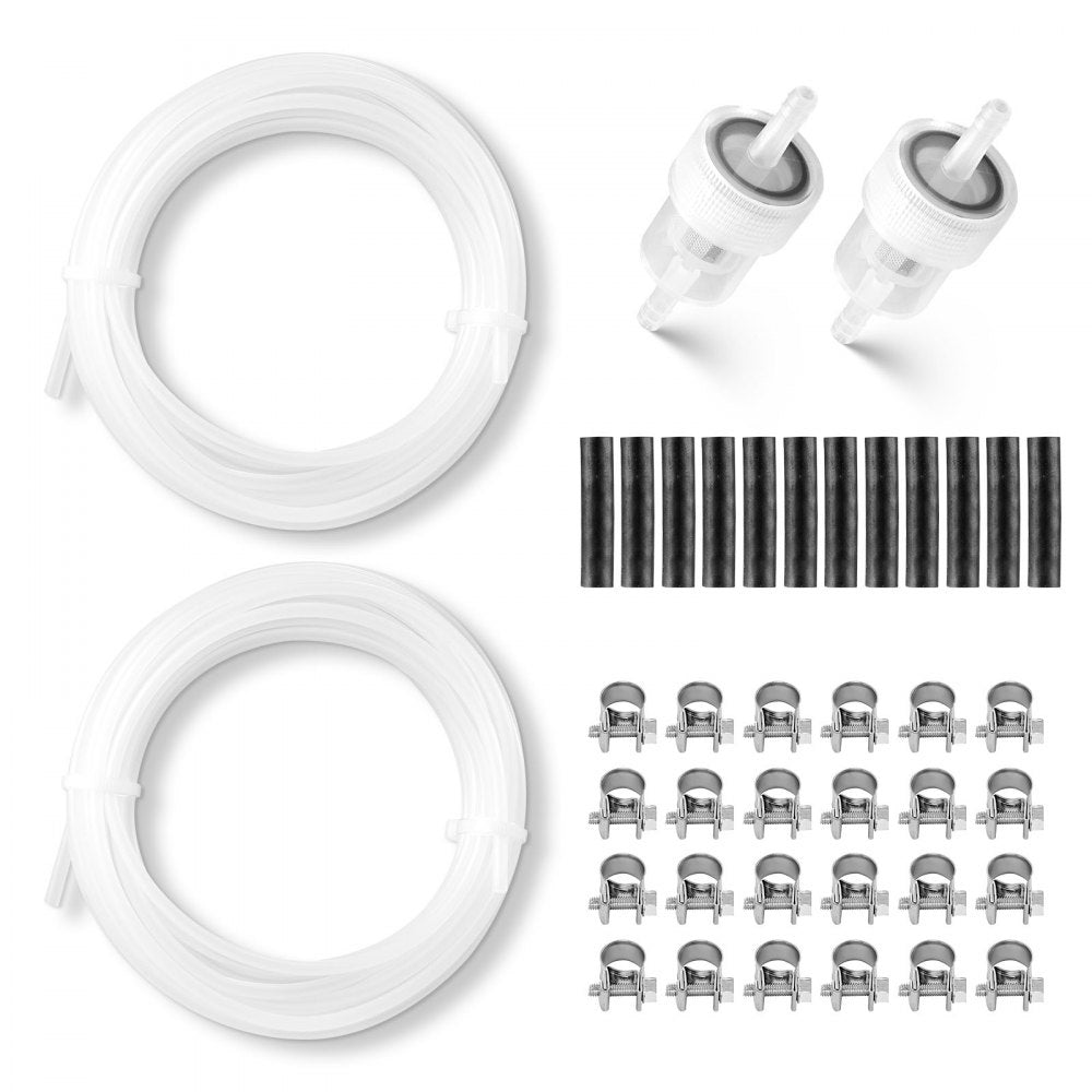 Fuel Pipe Hose Line Kit, 5000mm Diesel Heater Fuel Line Kit, Replaceable Parking Heater Fuels Lines Kits with Lines Filters Clips & Hoses, Tank Diesel Heater Accessories for 2KW 5KW 8KW Heaters